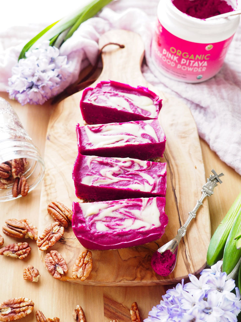 Gluten-Free & Vegan Pink Pitaya Fudge Bars