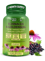 Bottle of echinacea goldenseal complex, made from organic ingredients
